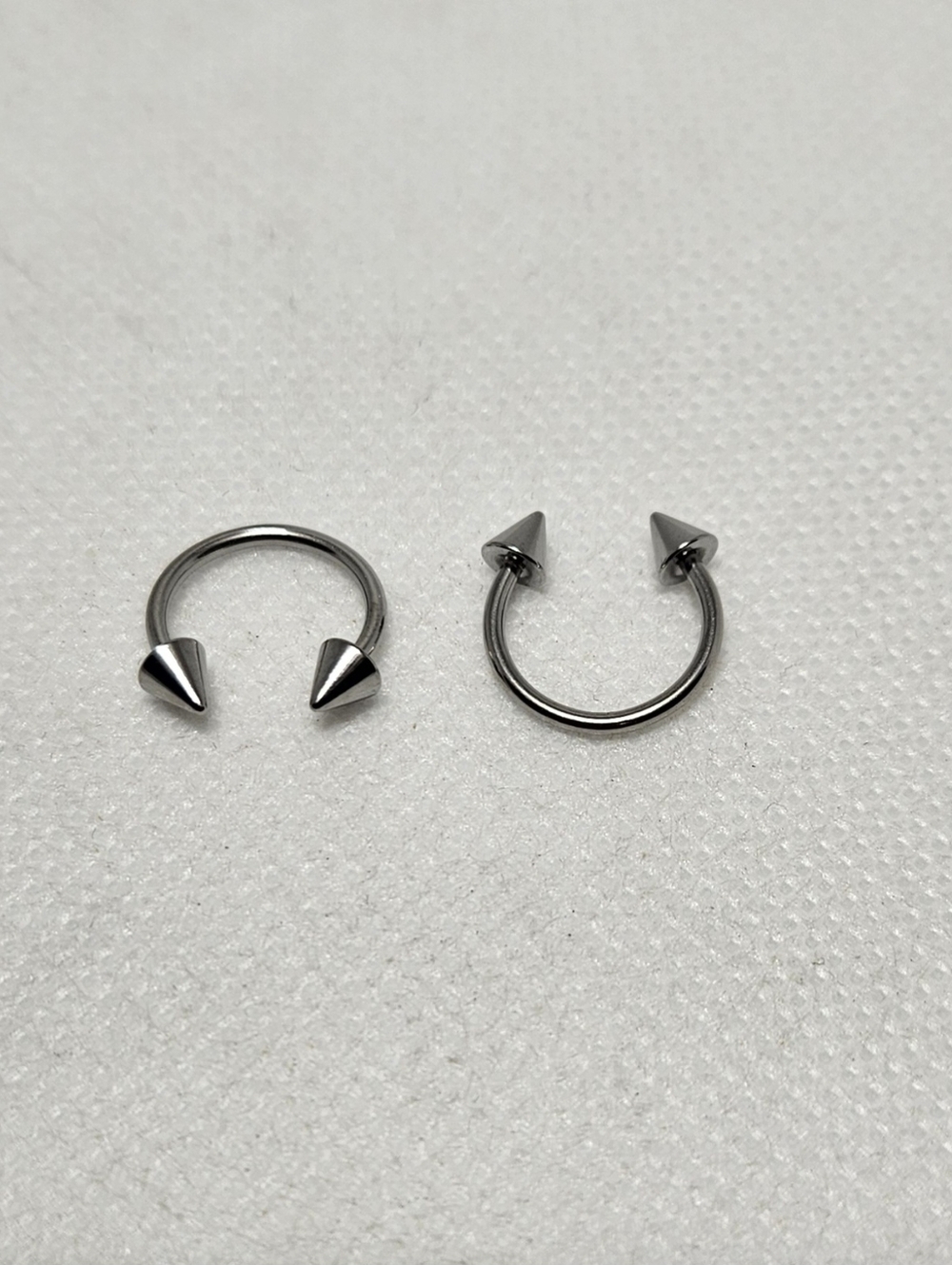 16GA Spike Horseshoe Hoop Surgical Steel 3/8"-10MM Body Jewelry Pair